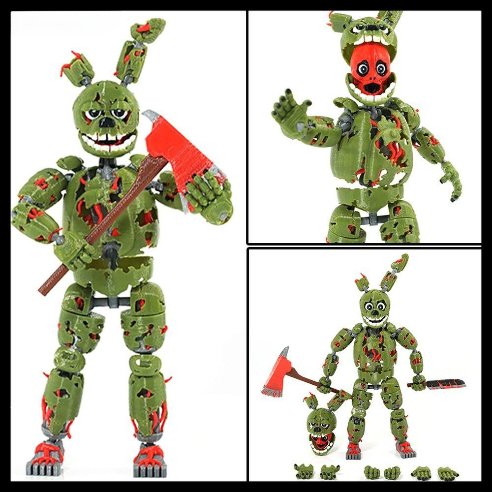 BGHTFF Dummy13 ฟิกเกอร์แอคชั่นพิมพ์ 3 มิติ Five Nights at Freddy's 3 ฟิกเกอร์สปริงแทรป PETG ของตกแต่ง โมเดลหุ่นโชว์อนิเม