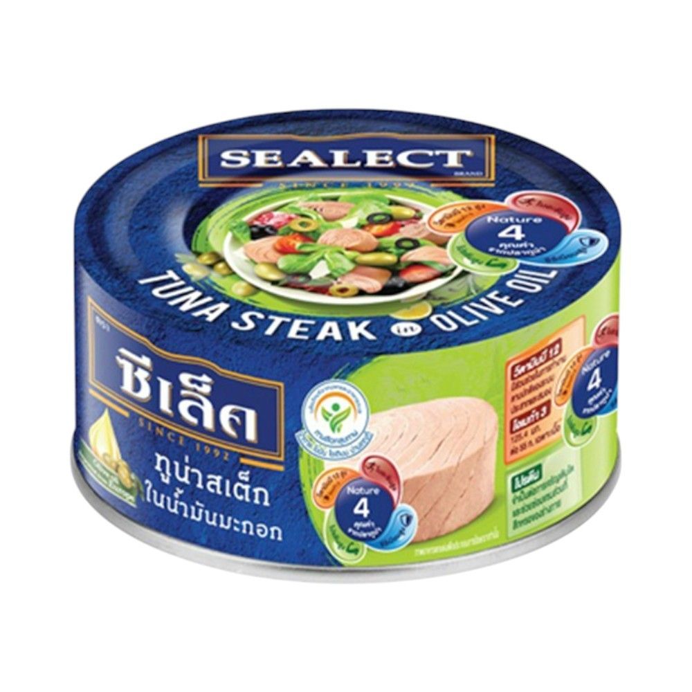 [สินค้าส่งด่วน] ซีเล็คทูน่าสเต็กน้ำมันมะกอก150ก SEALECT TUNA STEAK IN OLIVE OIL 150G.