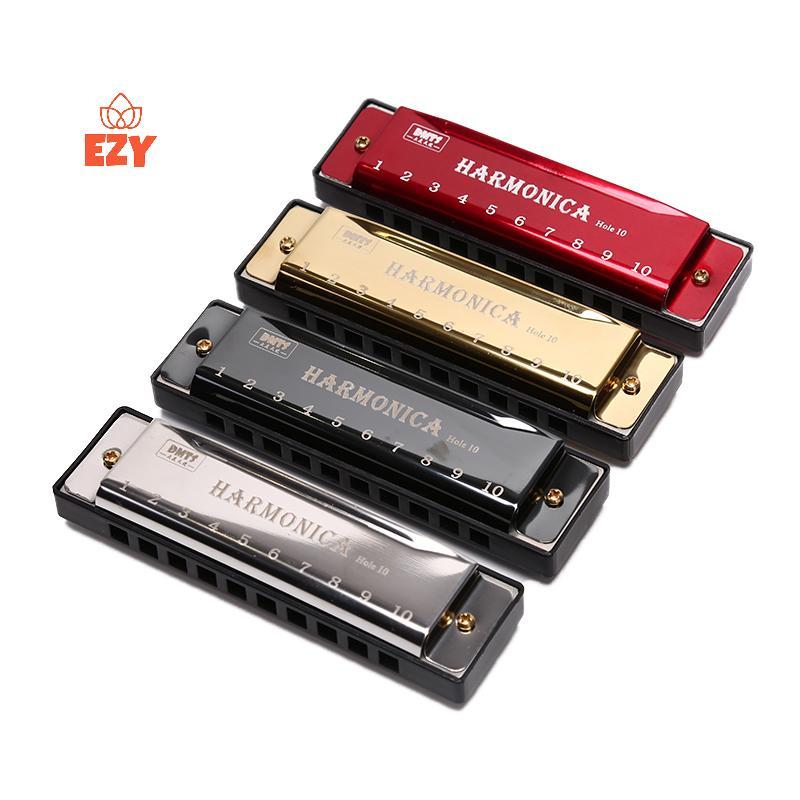 EZY 10 หลุม Harmonica สำหรับผู้เริ่มต้น ปากออร์แกนเครื่องดนตรียอดฮิต