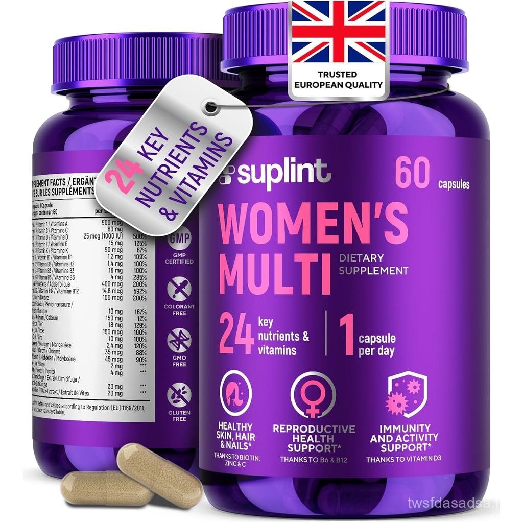 High-Potency Multivitamin Capsules for Women - Multivitamins AZ Complex with Vitamin B6, Iron, Zinc 