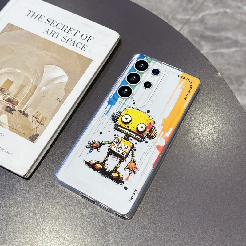 Robot Art สําหรับ Samsung 25 กรณี S625 S24 S23 S22 S21 S20 Ultra Plus FE A73 A71 A55 นุ่ม Anti-drop 