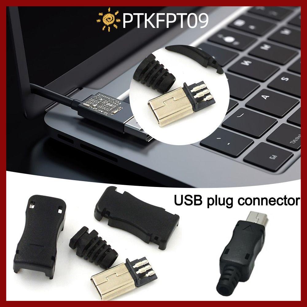 PTKFPT09 Mini USB Male Connector, 5Pin Mini USB Jack USB 2.0 Jack, 5Pin Plug Socket DIY Data Cable C