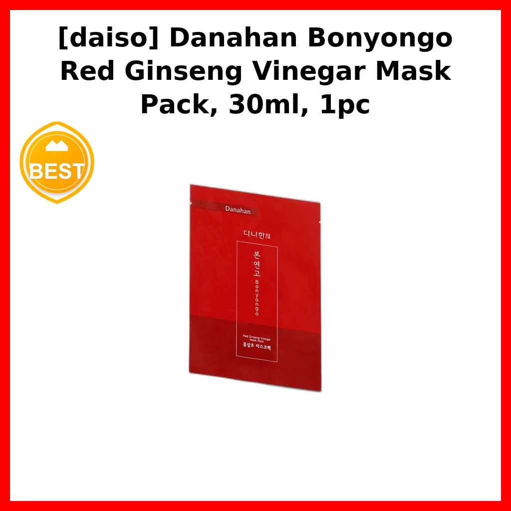 [daiso] Danhan Bonyongo Red Ginseng Vinegar Mask Pack, 30ml, 1 ชิ้น / Korean Mask Pack / Red Ginseng