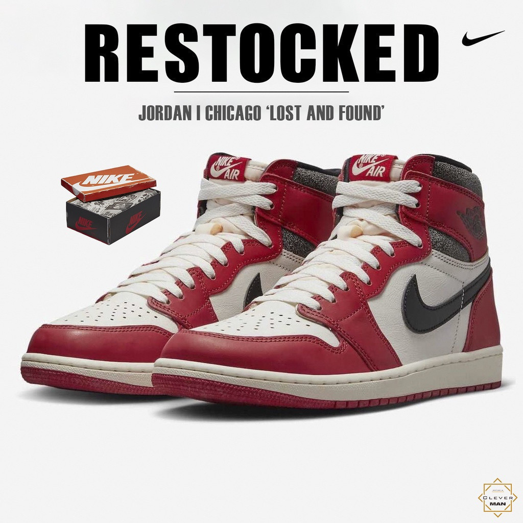 1 Chicago Lost and Found Air Jordan รองเท้ากีฬาสําหรับผู้ชายรองเท้าผ้าใบอัจฉริยะสีขาวและสีแดงสําหรับ