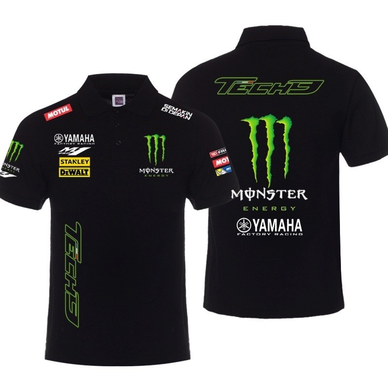 เสื้อโปโลแขนสั้น คอปก พิมพ์ลายทีมแข่งรถจักรยานยนต์ Moto GP สําหรับผู้ชาย S-3XLฤดูร้อนผ้าฝ้ายแท้