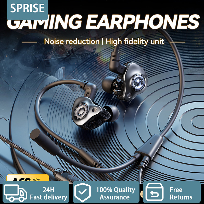 SPRISE G66 Gaming หูฟังแบบมีสาย 2 ไมโครโฟน Cancel HiFi PC ชุดหูฟังเดสก์ท็อปหูฟัง Universal 3.5 มม./TypeC/USB