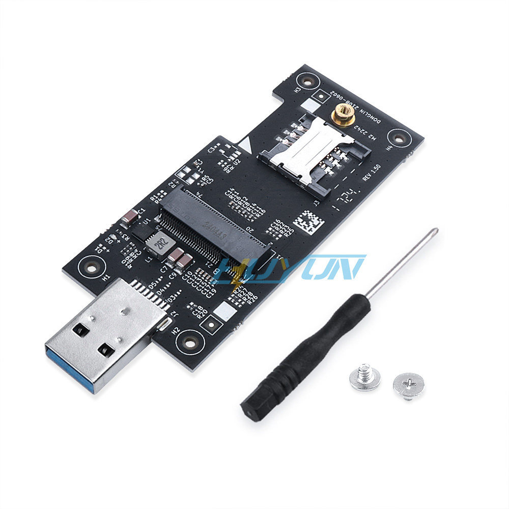 [คลังสินค้าพร้อม] NGFF M2 3G/4G/5G WWAN Module to USB 3.0 Test Adapter Board/Headband SIM Slot Dista