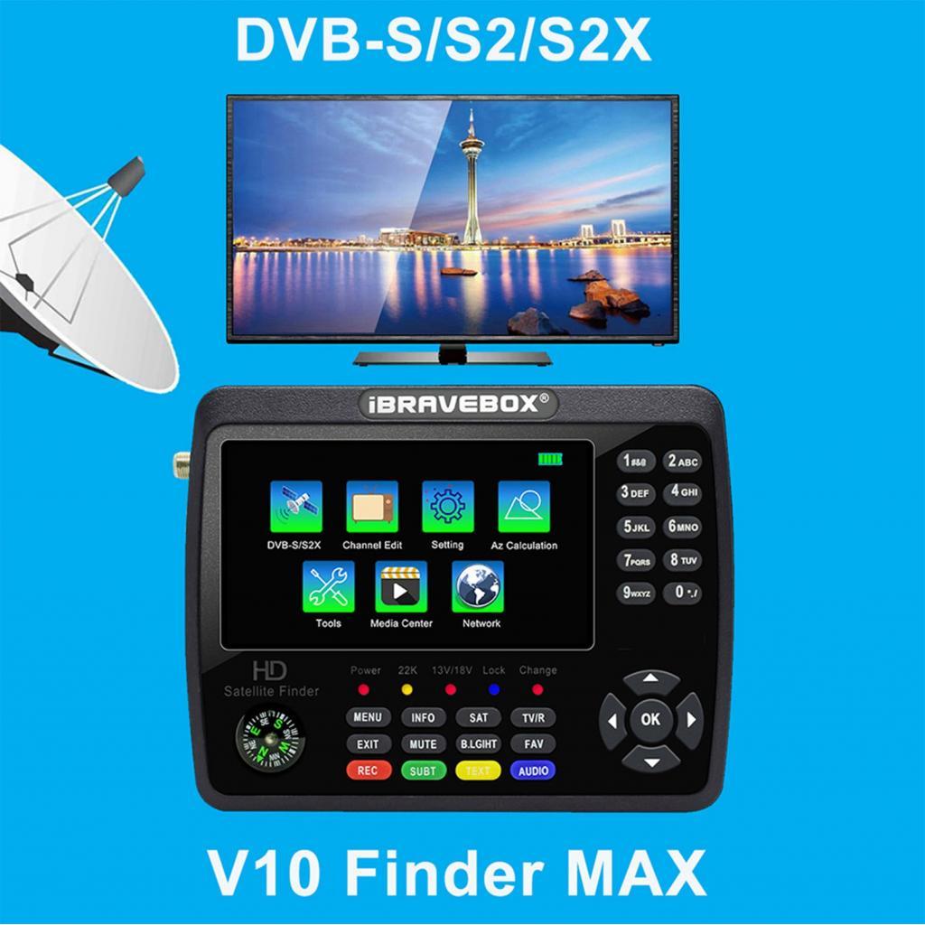Wowohome-PH Satellite Finder V10 Max HD สัญญาณทีวี DVB-S/S2/S2X Digital Handheld Meter H.265 4.3 นิ้