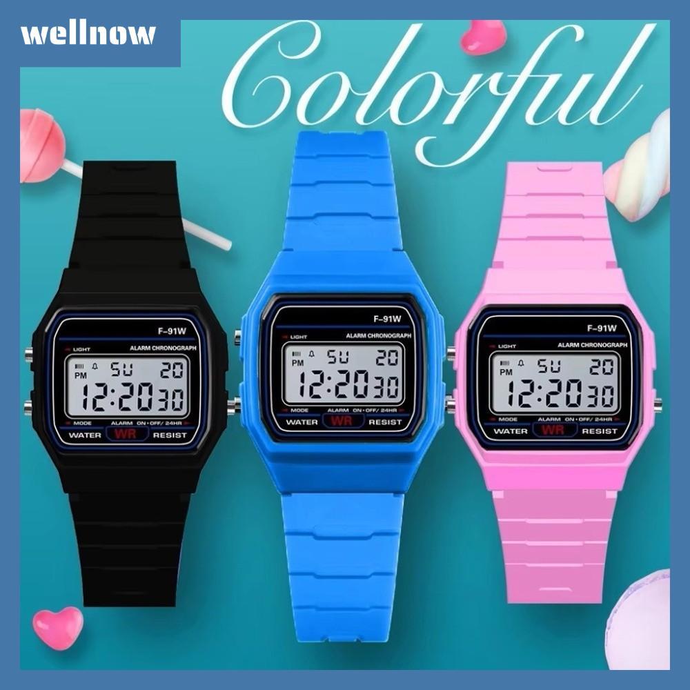 WELLNOW นาฬิกาเด็กหน้าปัดสี่เหลี่ยม ผสมอะนาล็อกและดิจิตอล สำหรับกิจกรรมกีฬา