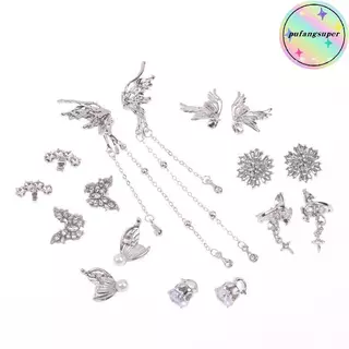 Pufangsuper 1 คู่คลิปบนหูฟัง Rhinestone เปิดหูอุปกรณ์เสริมที่ถอดออกได้ DIY เครื่องประดับสําหรับหูฟังไร้สายอัพเกรดดูมีสไตล์ TH
