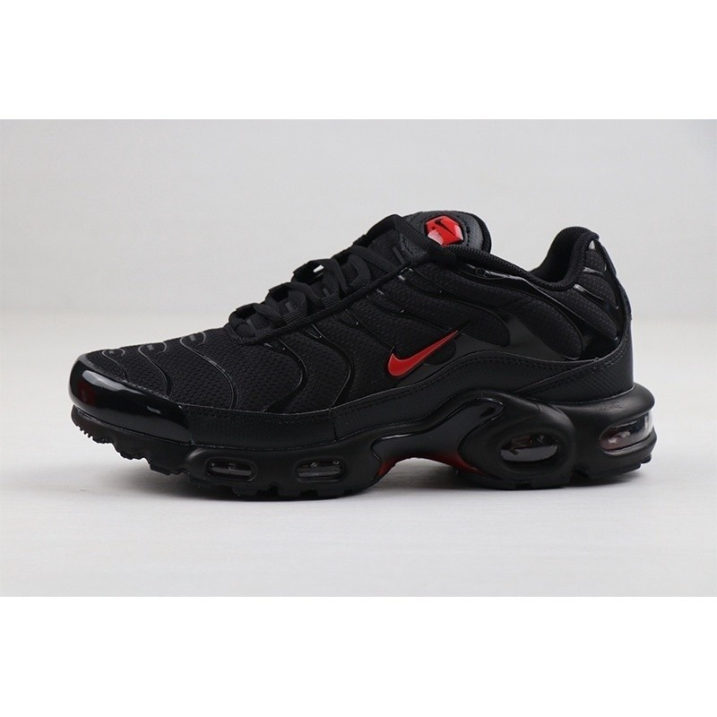 แฟชั่นรองเท้าลําลอง Soft Sole Air Max Plus TN สีดําลายผู้ชายรองเท้ากีฬากลางแจ้ง BRTH