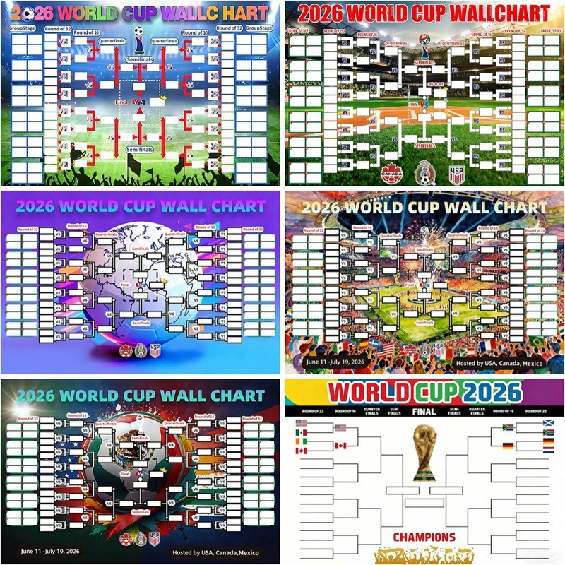 ขนาดใหญ่ World Cup Schedule โปสเตอร์ 2026, World Cup Merchanting 2026 ปฏิทิน Wall Chart ตกแต่ง, ฟุตบอล Tournament Wallchart สําหรับแฟนๆ Home Office Bar Party Decor
