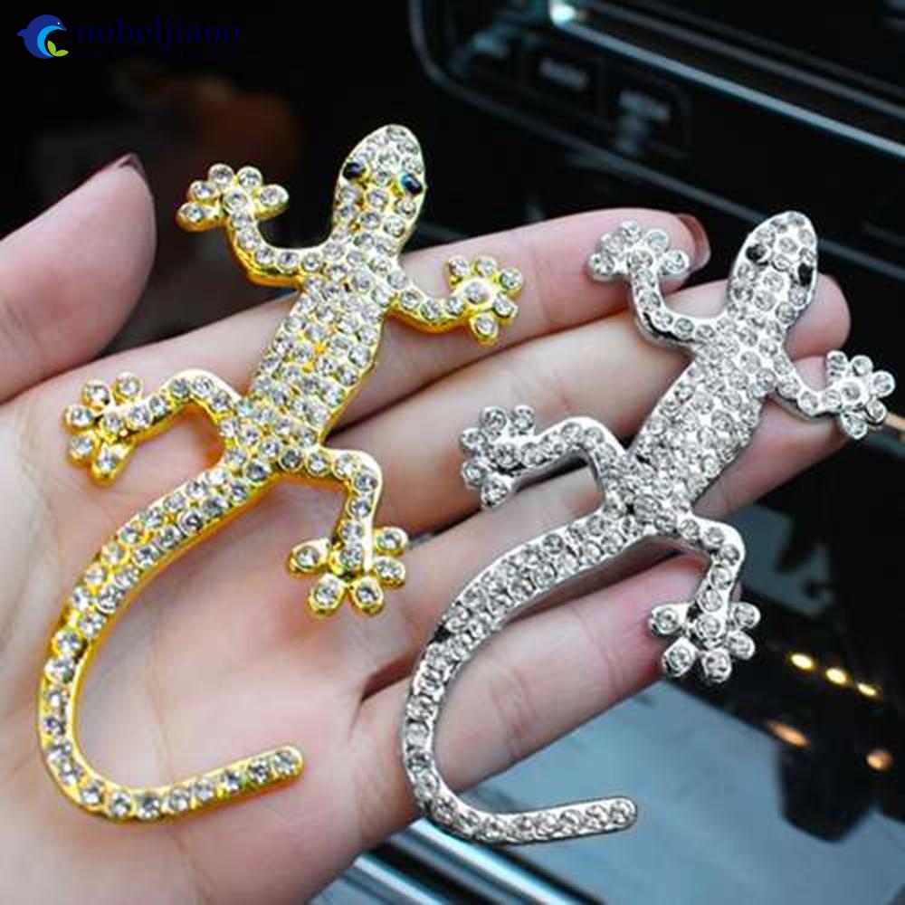 NOBELJIAOO 3D รถสติกเกอร์ตกแต่งป้ายสัญลักษณ์รถ-Styling เพชร Lizard Gecko Creative Auto สติกเกอร์อุปก