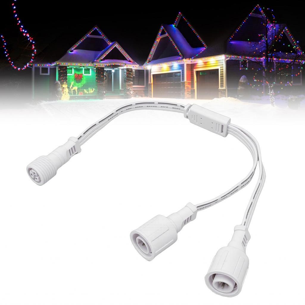 Meily_fun.th 16ft สายและ 1ft Y Splitter Fit สำหรับ E-FY E22 ถาวรกลางแจ้งไฟ IP68 สายไฟ 1 หญิง 2 ชาย