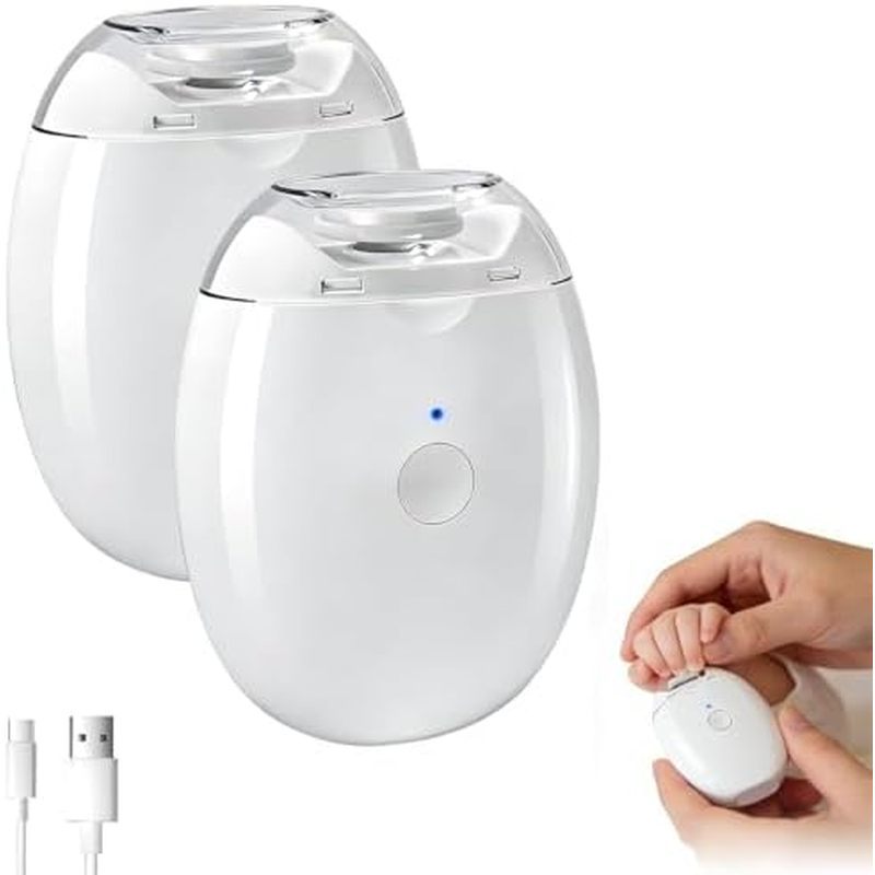 2Pcs Electric Nail Trimmer, New Electric Nail Trimmer,for Seniors, Babies, and Adults,with LED Light