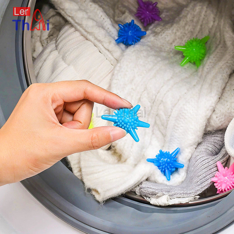 LerThai ลูกบอลซักผ้า  ลูกบอลซักผ้าช่วยไม่ให้ผ้าพัน  ลูกบอลซิลิโคนซักผ้า คละสี Small Washing Balls