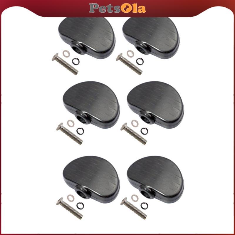 [PETSOLA] Black Universal Guitar Tuning Peg Caps Tuner Machine Head ปุ่มครึ่งวงกลม