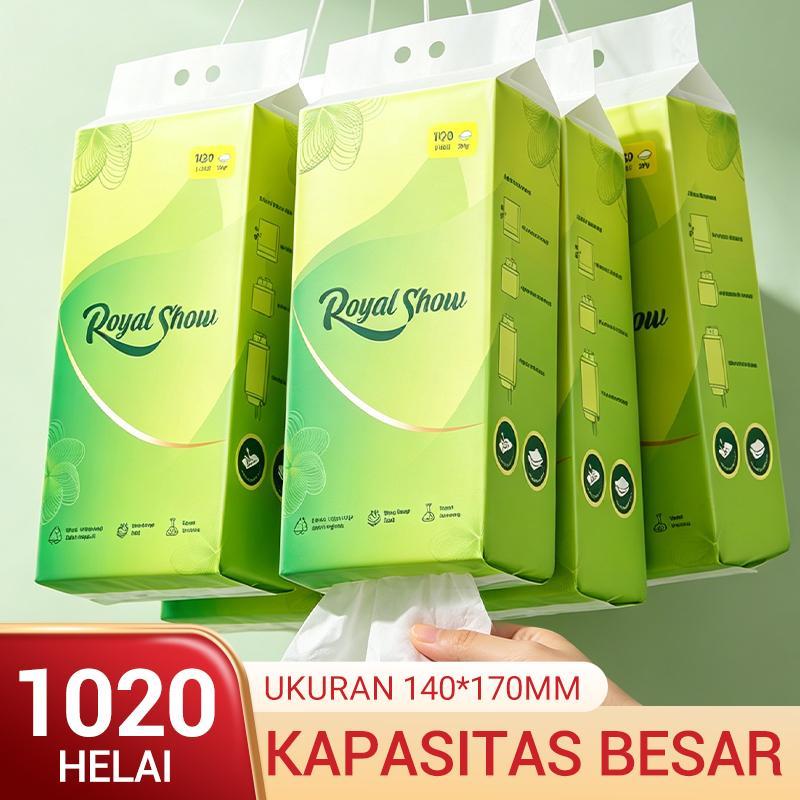 DINOMI Royal Show Royal Snow กระดาษเช็ดหน้าแบบแขวนคลาสสิก 3 ชั้น 1020 Strands ต่อแพ็ค Original Pulp 