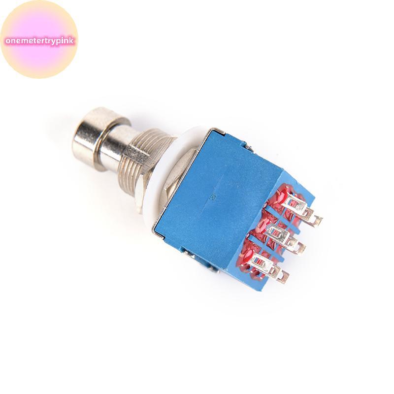 ONEPINK 1x 9-pin 3PDT Guitar Effects Pedal Box Stomp Foot Metal Switch True Bypass blue .