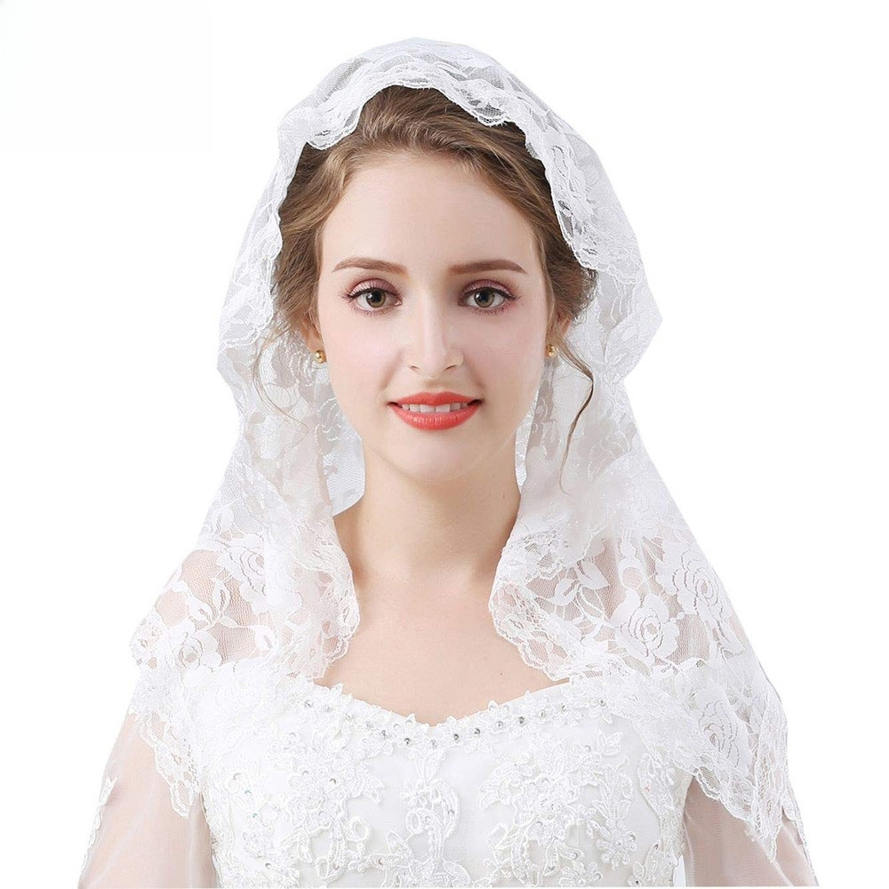 Bless U Head Covering Veil Lace Mantilla คาทอลิกโบสถ์ Chapel Veil
