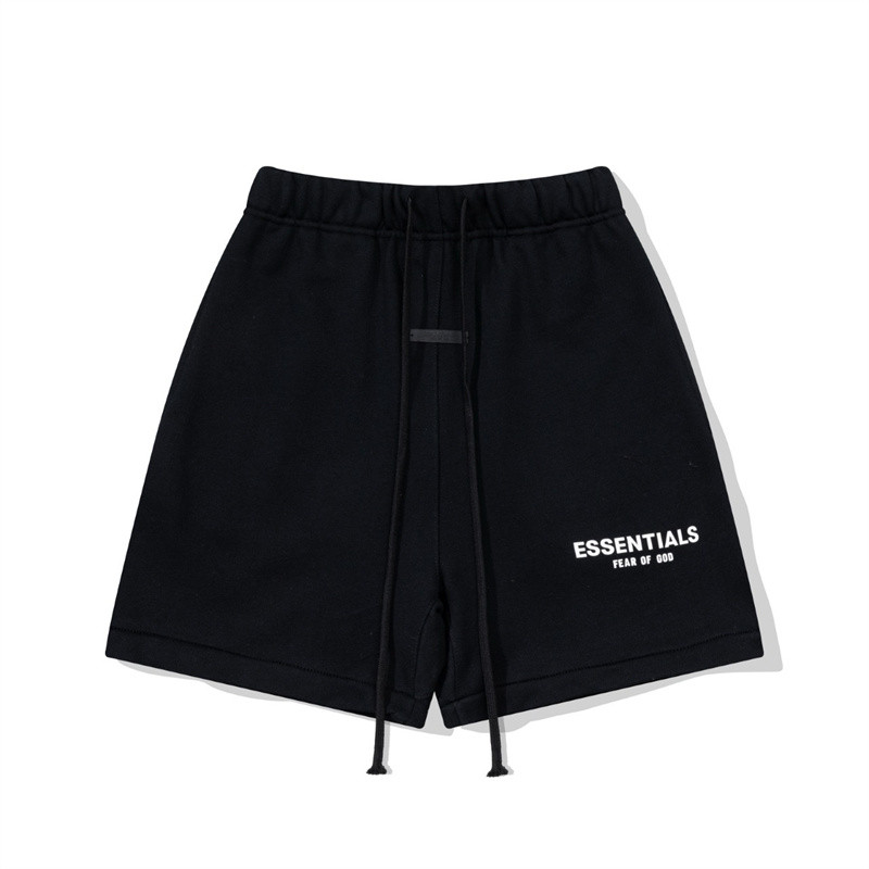 Plus Size Unisex Classic Casual Mesh shorts ตัวอักษรซิลิโคนสีดํากางเกงขาสั้นหลวม Comfort Street ผู้ชายและผู้หญิง