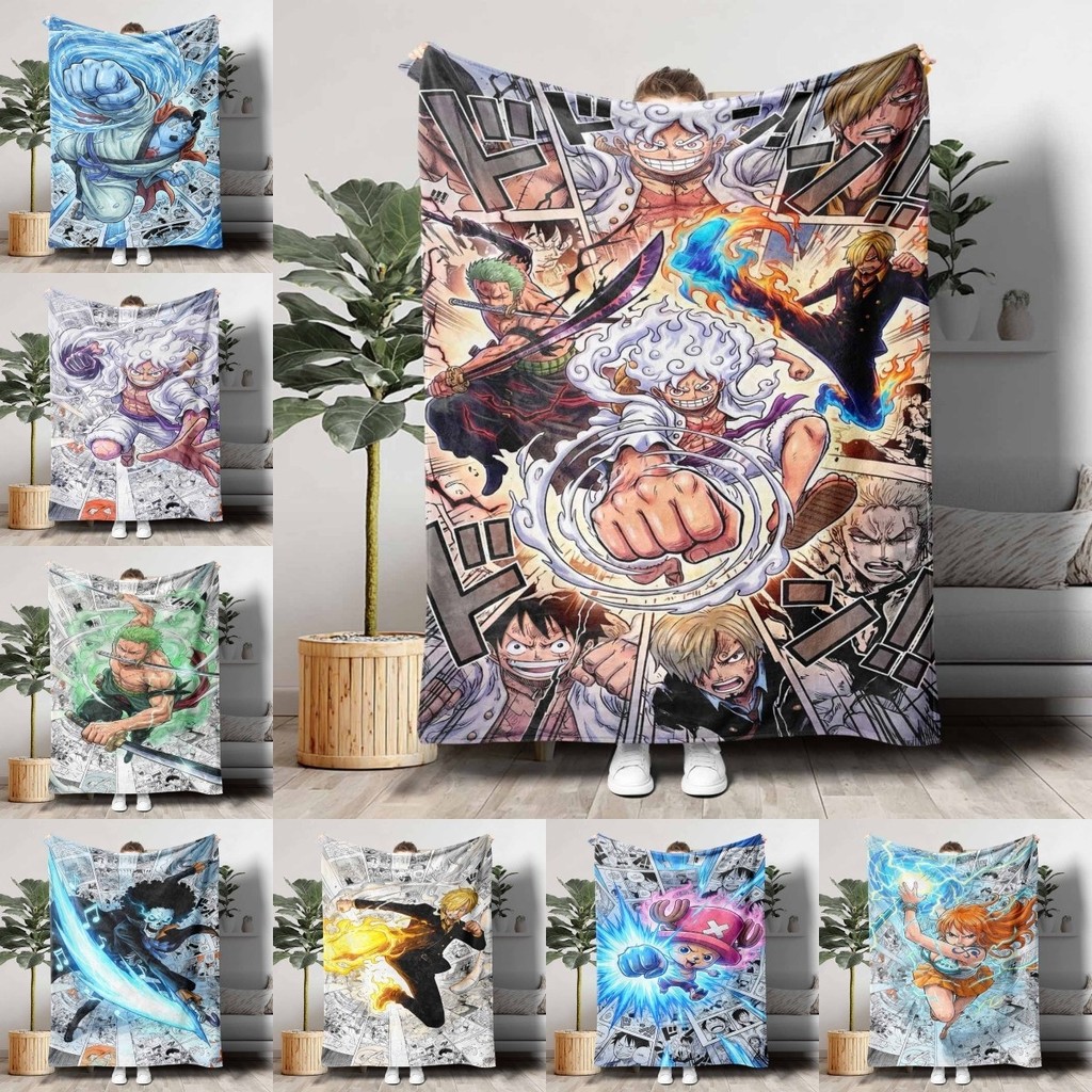 One Piece Manga โยน HD รูปแบบ Flannel นุ่มเด็กผ้าห่มอะนิเมะแฟนของขวัญสําหรับห้องนอนเด็ก Decor Sleep วันเกิดปัจจุบัน