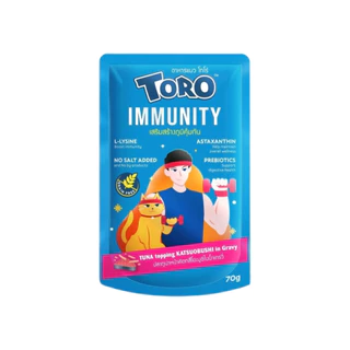 Toro โตโร่ อาหารเปียกแมว สูตรเกรนฟรี ผสมพรีไบโอติคและวิตามิน สำหรับแมวทุกวัย เปียกแมว ซอง 70g