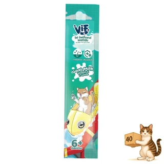 (ยกกล่อง 40 ซอง) Vif Soft Cream ขนมแมวเลีย ซอฟท์ครีม สูตรนมแพะ ไก่ ทูน่า แซลมอน แมวเลีย ขนาด 15g