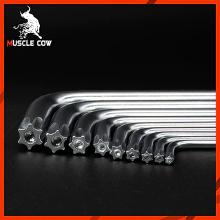 MUSCLE COW กุญแจหกเหลี่ยม 9 ชิ้น เหล็กเกรด CR-V แท้ 100% แข็งแรง ทนทาน มีให้เลือก หัวบอล ,หัวตรง ,หัวดาว(มีรู) ประแจแอล