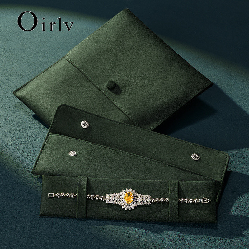 Oirlv Jewelry Pouch Bag, Portable Suede Jewelry Organizer Anti-Tarnish Travel Storage Bag D076