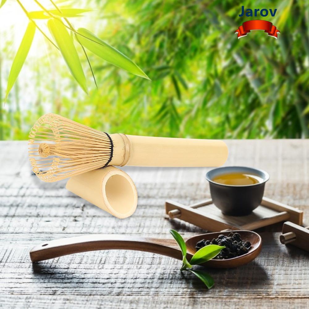 JAROV Bamboo Chasen, Bamboo White Matcha Whisk, Tea Tool Long Handle Traditional Green Tea Whisk Mat