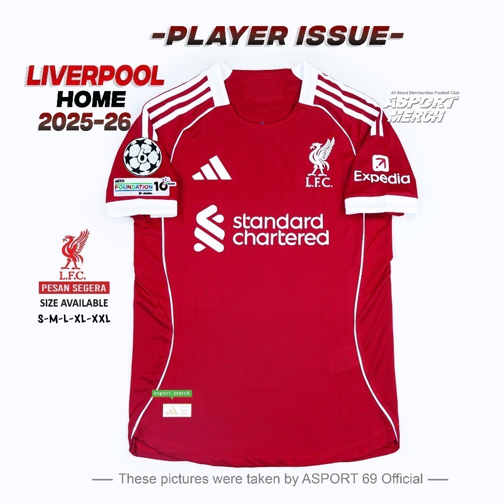 JERSEY ISSUE LIVERPOOL PLAYER 2025 2026 HOME PI LIVERPOOL HOME 25 26