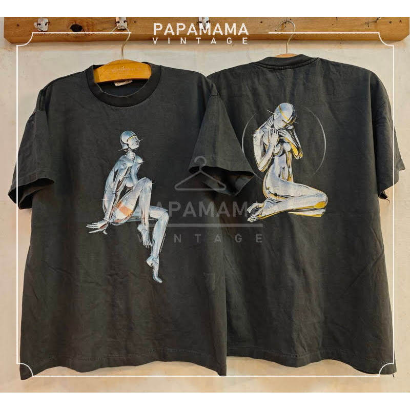 Hajime Sorayama 1997 Sexy Robot Bio Washed เสื้อวินเทจ เสื้อทัวร์ วงร๊อค papamama vintage shirt