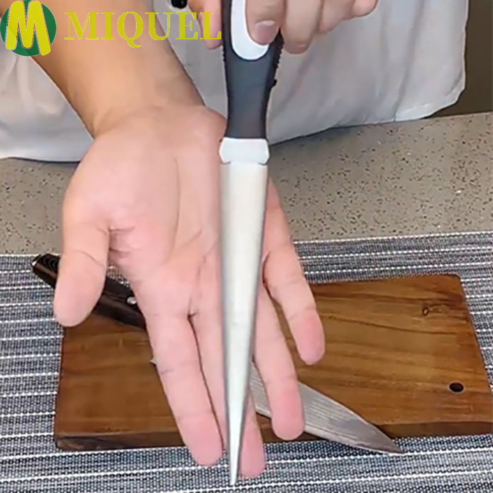 MIQUELZA 2 ชิ้น/เซ็ตมีด Sharpener,สองด้าน Non-Slip Handle Sharpening Rod,ปฏิบัติแบนออกแบบโค้งกรรไกรแฟ้ม