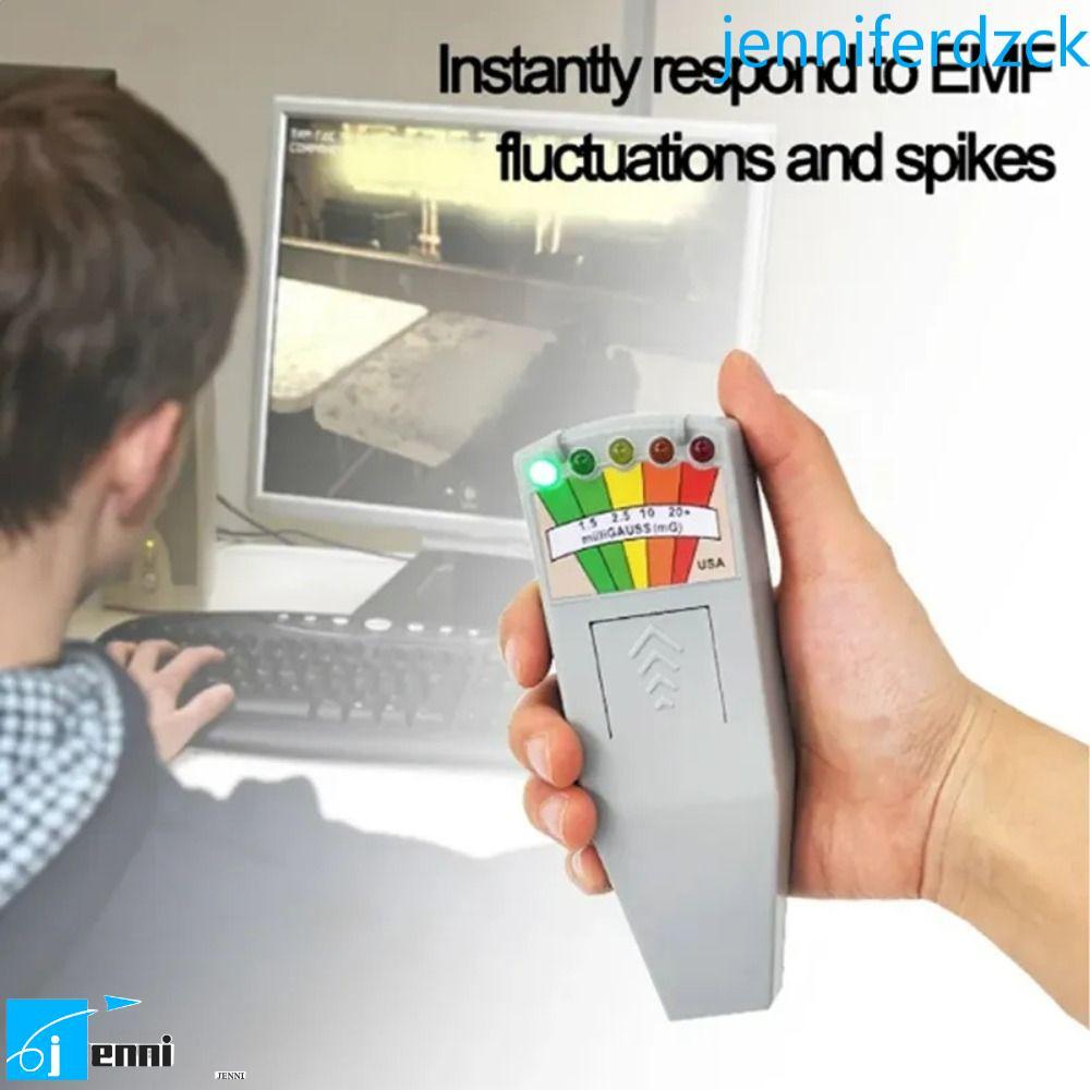 JENNIFE เครื่องทดสอบรังสีแม่เหล็กไฟฟ้า, EMF Reader 5 LED EMF Gauss Meter, แบบพกพา LCD Digital K2 ควา