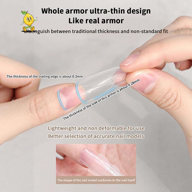 [mozh] 180 ชิ้น/กล่องแซนวิช Dual Nail Forms 15 ขนาด Extensions-Dual Forms Coffin Almond Nail Forms S