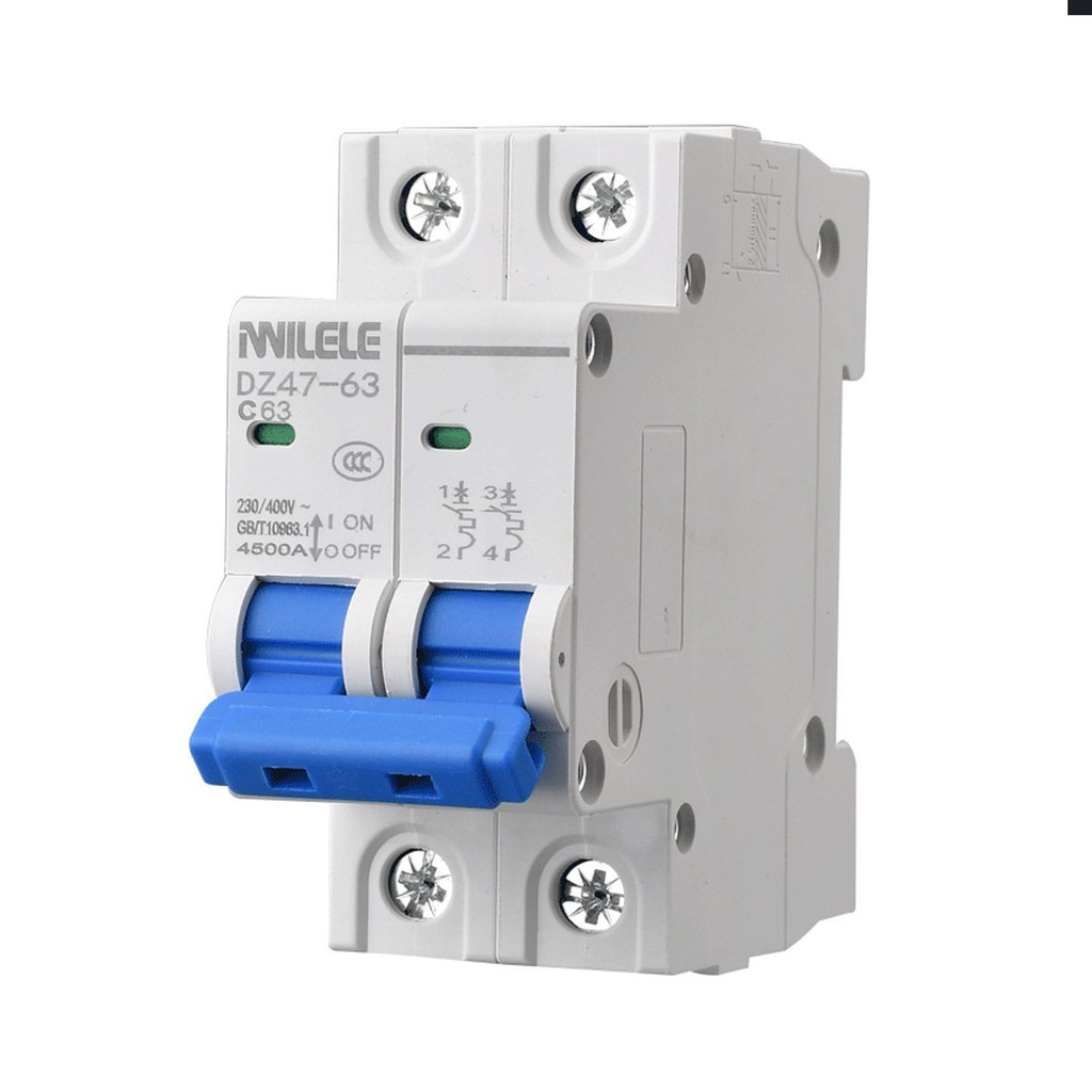 Shanghai DZ47 Air Switch Circuit Breaker 1P2P3P4P63A100A125A ในครัวเรือน 220V380V