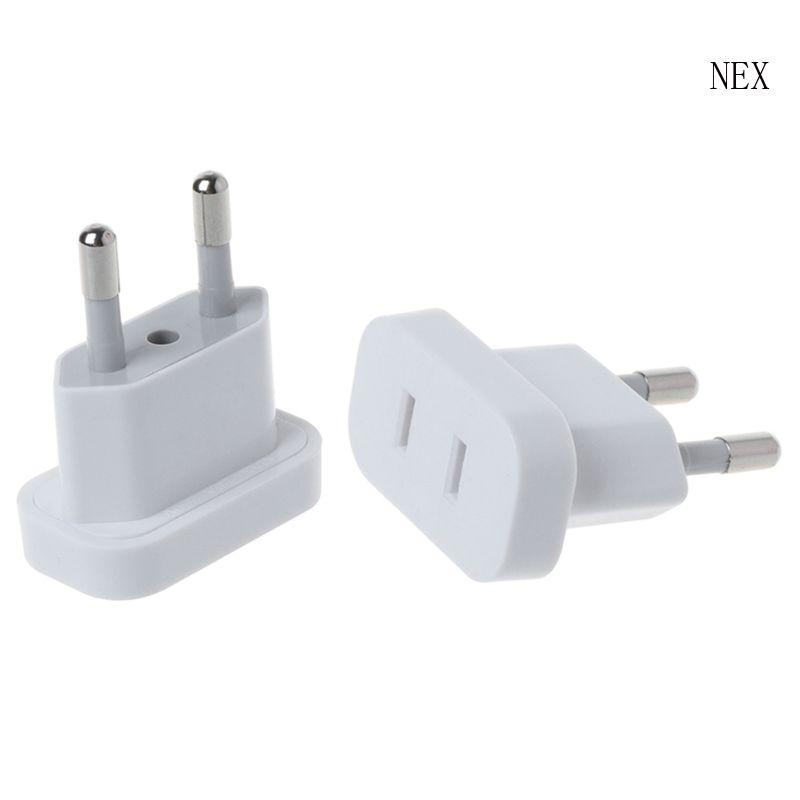 NEX US Jack To EU Plug Outlet Travel Charger Power Socket Adapter USA To Europe EU
