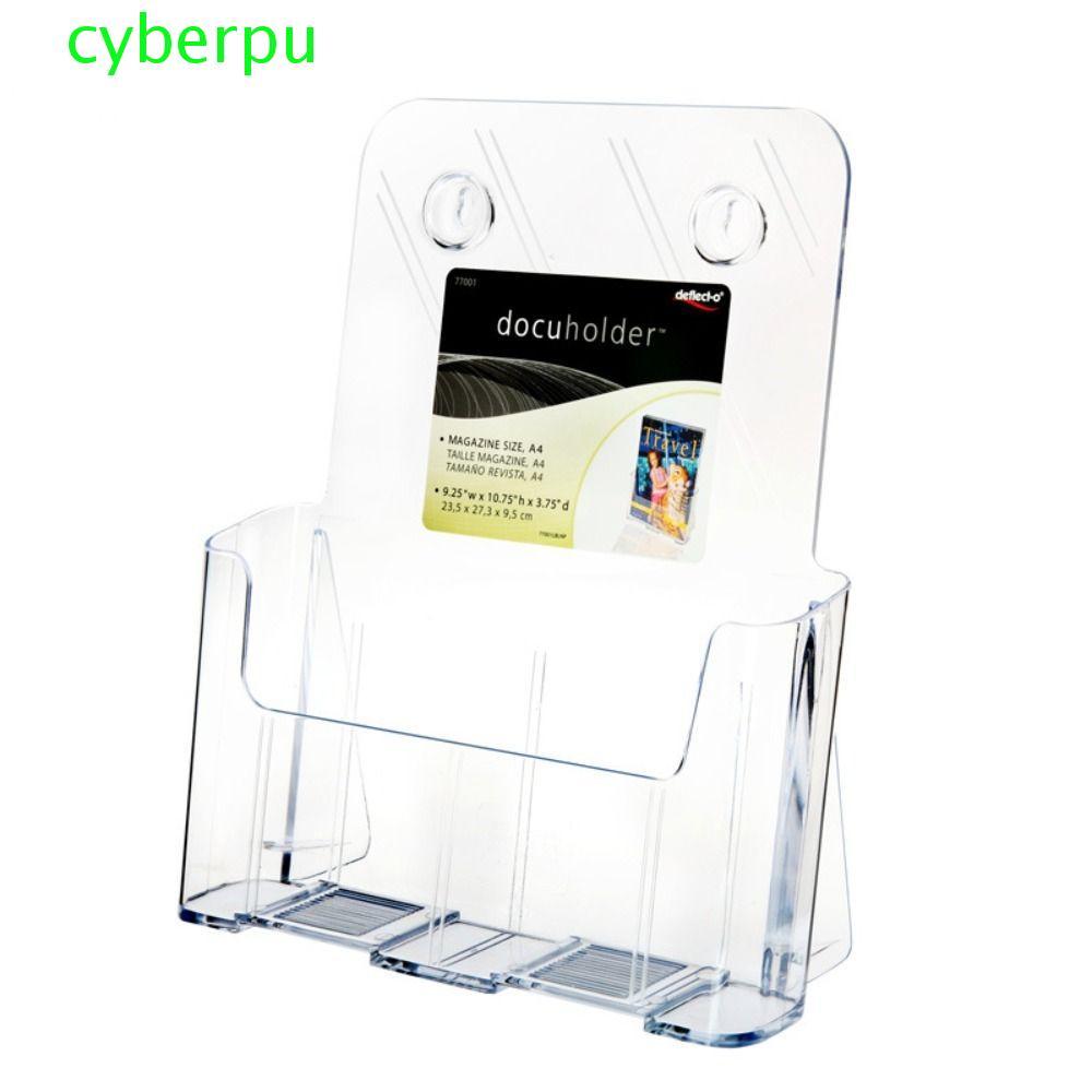CYBERPULLSE Brochure Holder, ชั้นวางนิตยสารกรองพลาสติกใส, มัลติฟังก์ชั่นขนาด A4 สไตล์โมเดิร์นเอียงกล