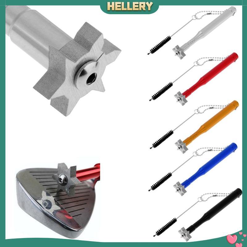 [HelleryTH] 6 (3 & 3 ) Golf Groove Cleaner with Brush, Club Iron Wedge Regrooving Sharpening & Clean