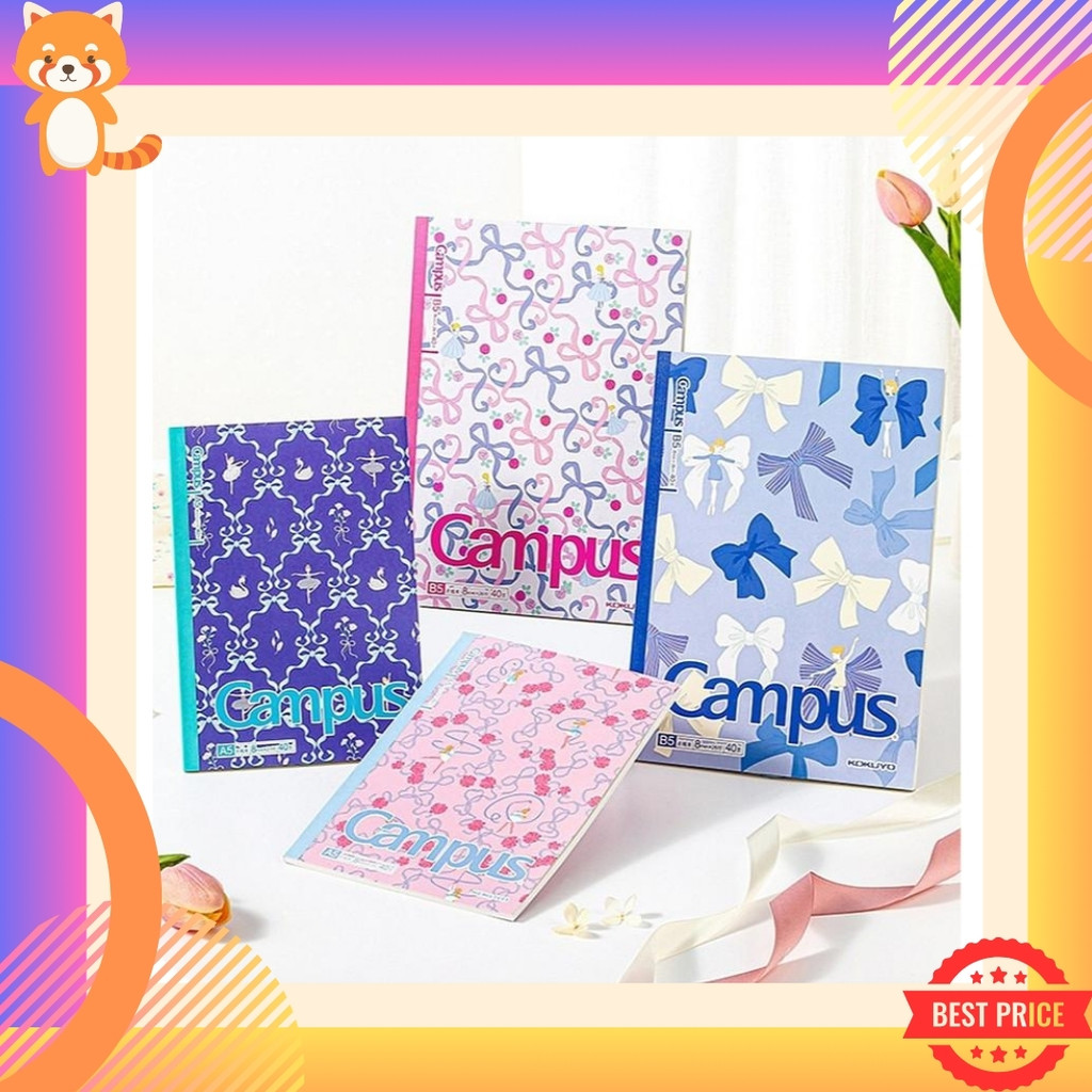 KOKUYO Campus notebook Katoki ribbon รุ่น Katoki ลายริบบิ้น มี 3 ขนาด: A5, B5 และแบบ Soft Ring ขนาด A6