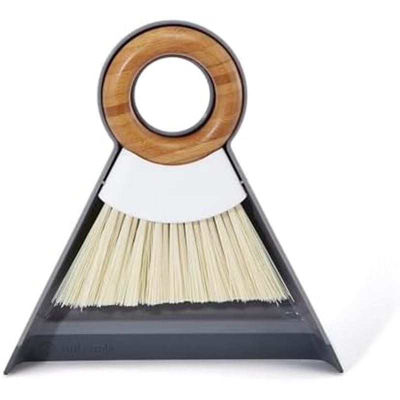 Full Circle Tiny Team Mini Compact Brush & Dustpan Set, Portable Handheld Broom for Quick Cleanups, 