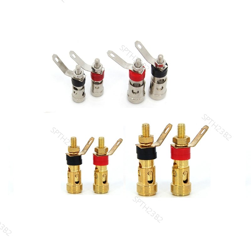 โลหะชุบทองเครื่องขยายเสียงลําโพง 33 มม.40 มม.Binding Posts Terminal 4 มม.ซ็อกเก็ตกล้วยปลั๊กแจ็คเชื่อมต่อเสียงปลั๊ก TH23B2