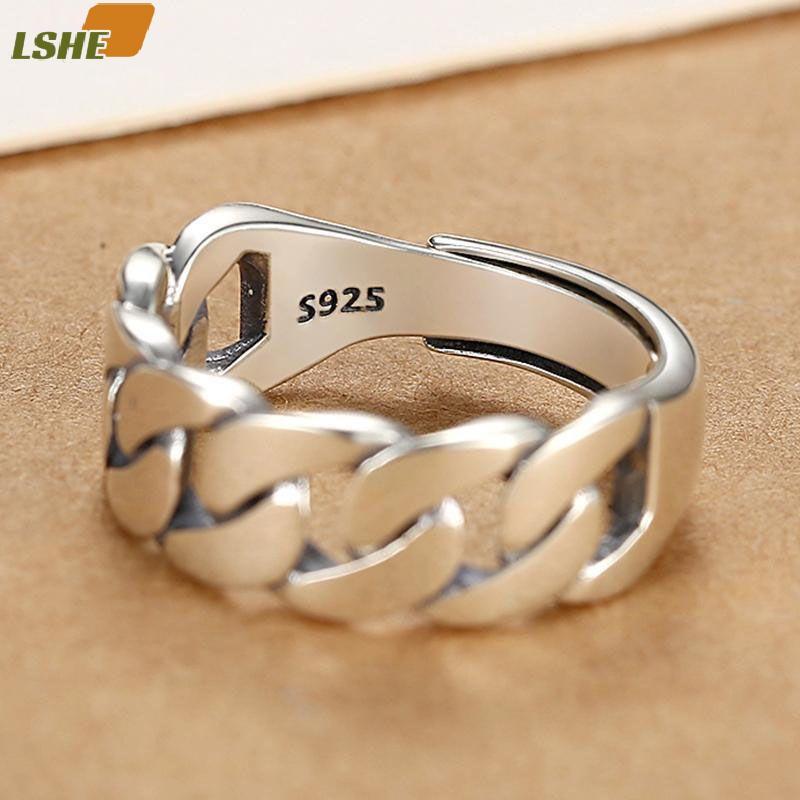 [LSHE] แหวนโซ่บิดของผู้หญิง - เสร็จสิ้นที่ไม่ทําให้การหลุดร่วงการออกแบบที่ทันสมัยเรียบง่ายที่ไม่เหมือนใครพร้อมวงเปิดปรับได้ใหม่