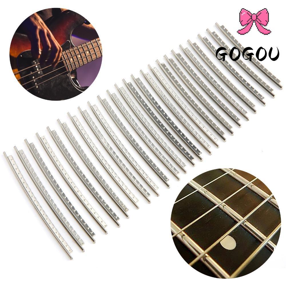 GOGOU 24PCS White Copper Guitar Fret Wires, ทองแดงสีขาว Fret Wire Replacement, พรีเมี่ยม 2.7 มม.กีตา