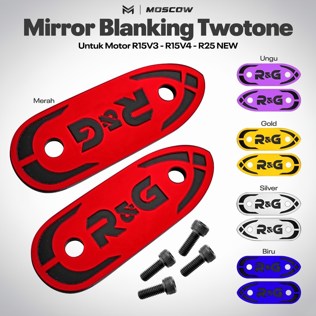 R&G MIRROR BLANKING COVER CONTENTS 2PCS BONUS BOLTS และสติกเกอร์สําหรับ R15 V3 V4 R25 ใหม่ ACRYLIC S