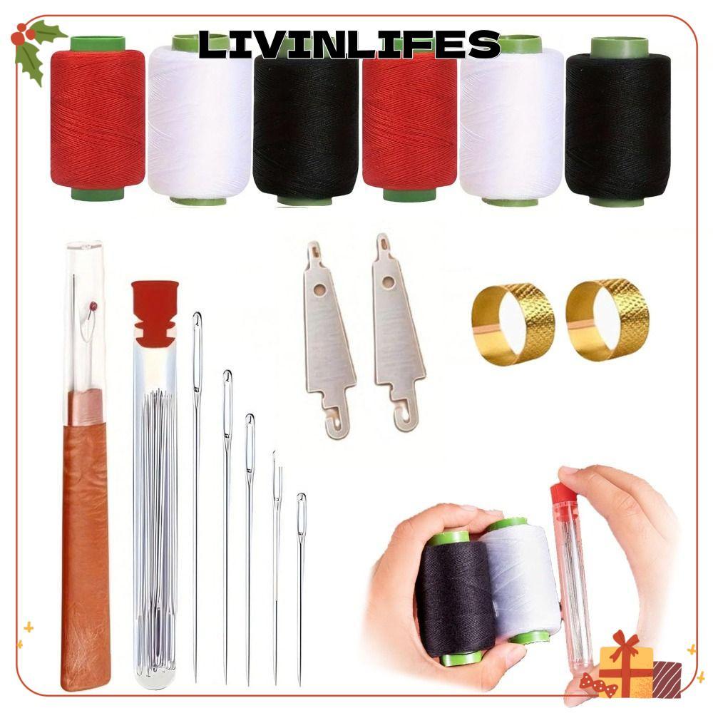 ILIVINLIFE 31/34/37PCS ชุดเครื่องมือเย็บผ้า,เข็มด้านบน Multi-Purpose ด้ายเข็มเครื่องมือซ่อมรถยนต์,ทนทานง่ายเย็บเข็มและด้ายชุด DIY เครื่องแต่งกายอุปกรณ์เย็บผ้า