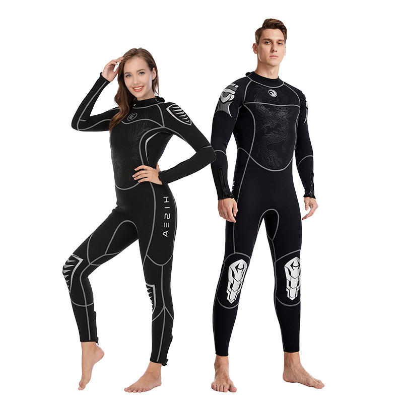 3MM Neoprene Men Wetsuit ผู้หญิงชิ้นเดียว Wetsuit น้ํากีฬาดําน้ําและดําน้ําดูปะการัง Wetsuits ท่องชุ