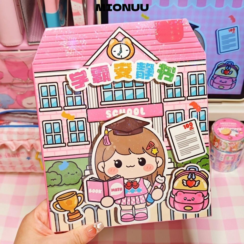 MIONUU Sticker Book, PET Educational Quiet Book Stickers, Handmade Cartoon Cartoon DIY Stickers for 