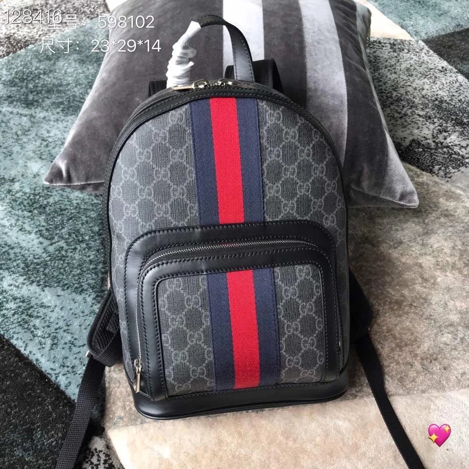 Gucci gucci ผู้ชายผู้หญิงแฟชั่นกระเป๋าเป้สะพายหลังลําลอง 2020 กระเป๋าเป้สะพายหลังคู่ขายดี, ผ้าใบ GG 